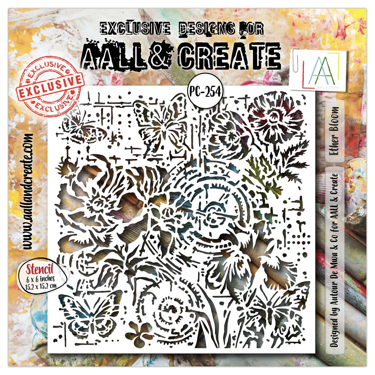 Aall And Create - 6"X6" Stencil - Ether Bloom 1