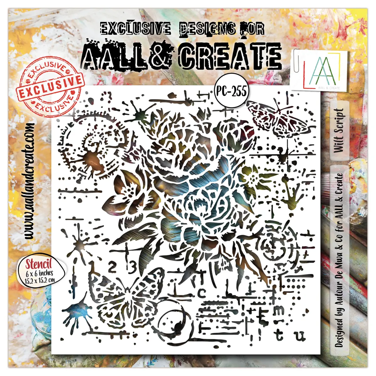Aall And Create - 6"X6" Stencil - Wilt Script 1