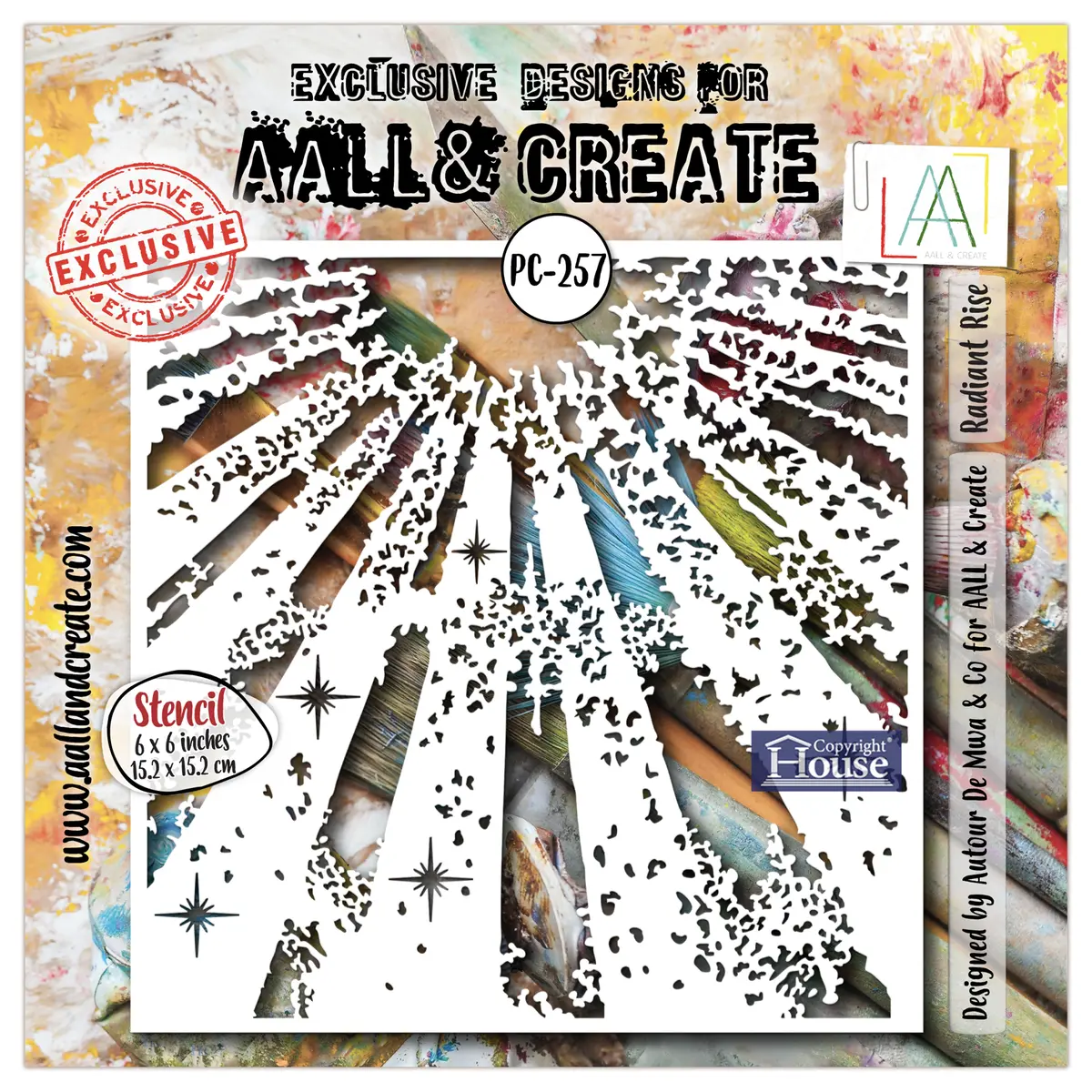 Aall And Create - 6"X6" Stencil - Radiant Rise 1