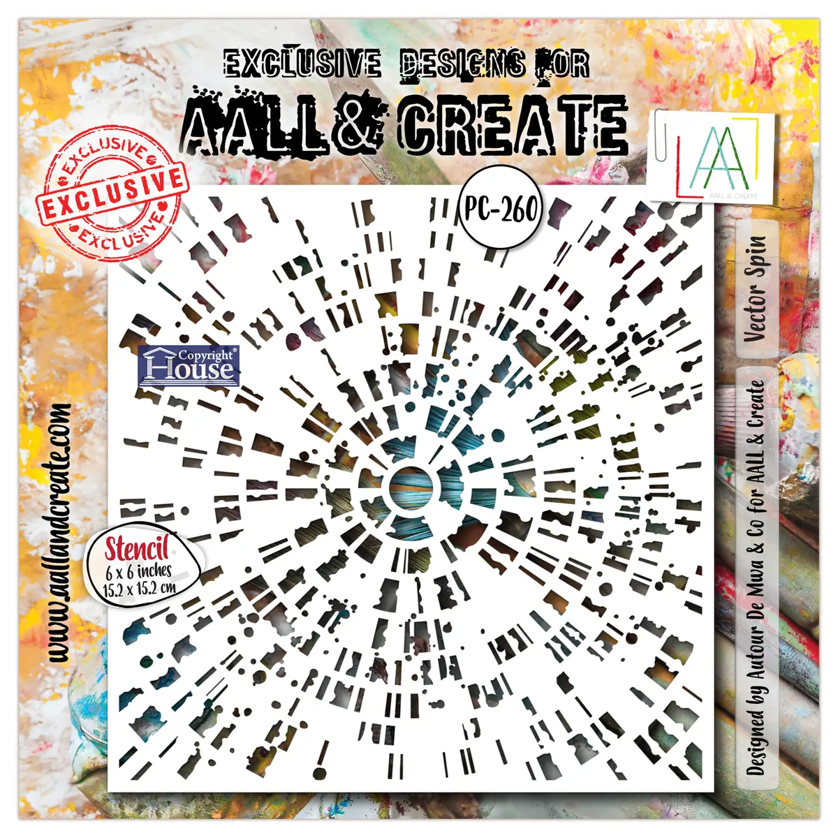 Aall And Create - 6X6 Stencil - Vector Spin 1