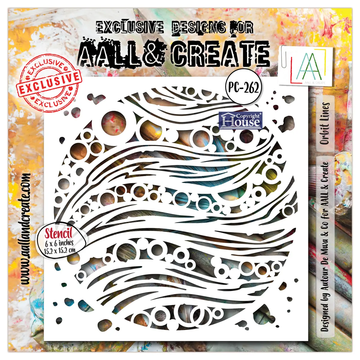 Aall And Create - 6X6 Stencil - Orbit Lines 1