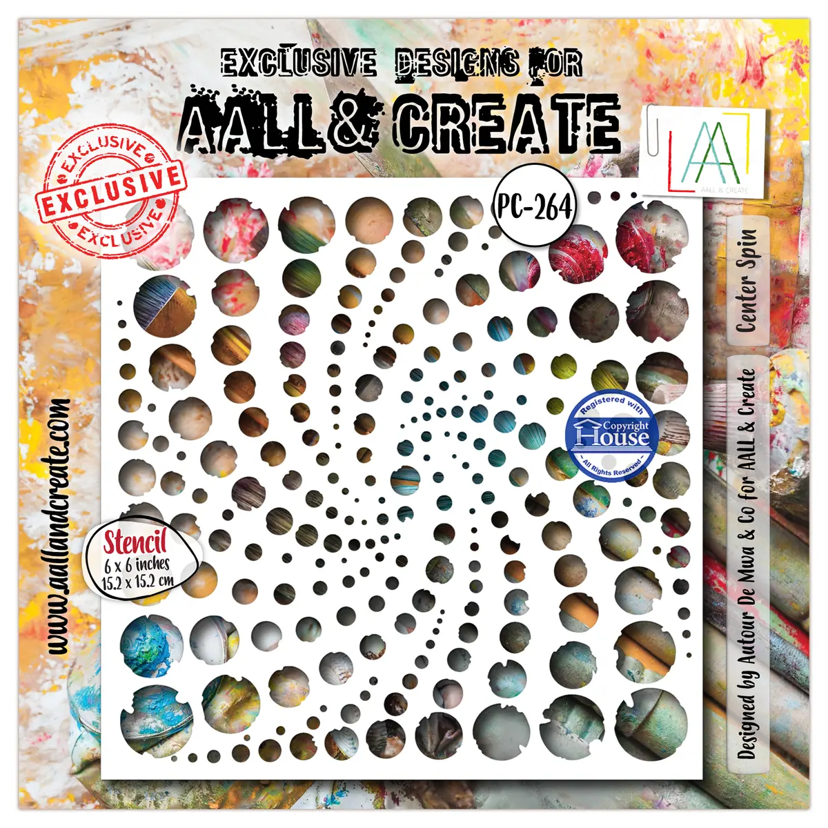 Aall And Create - 6"X6" Stencil - Center Spin 1