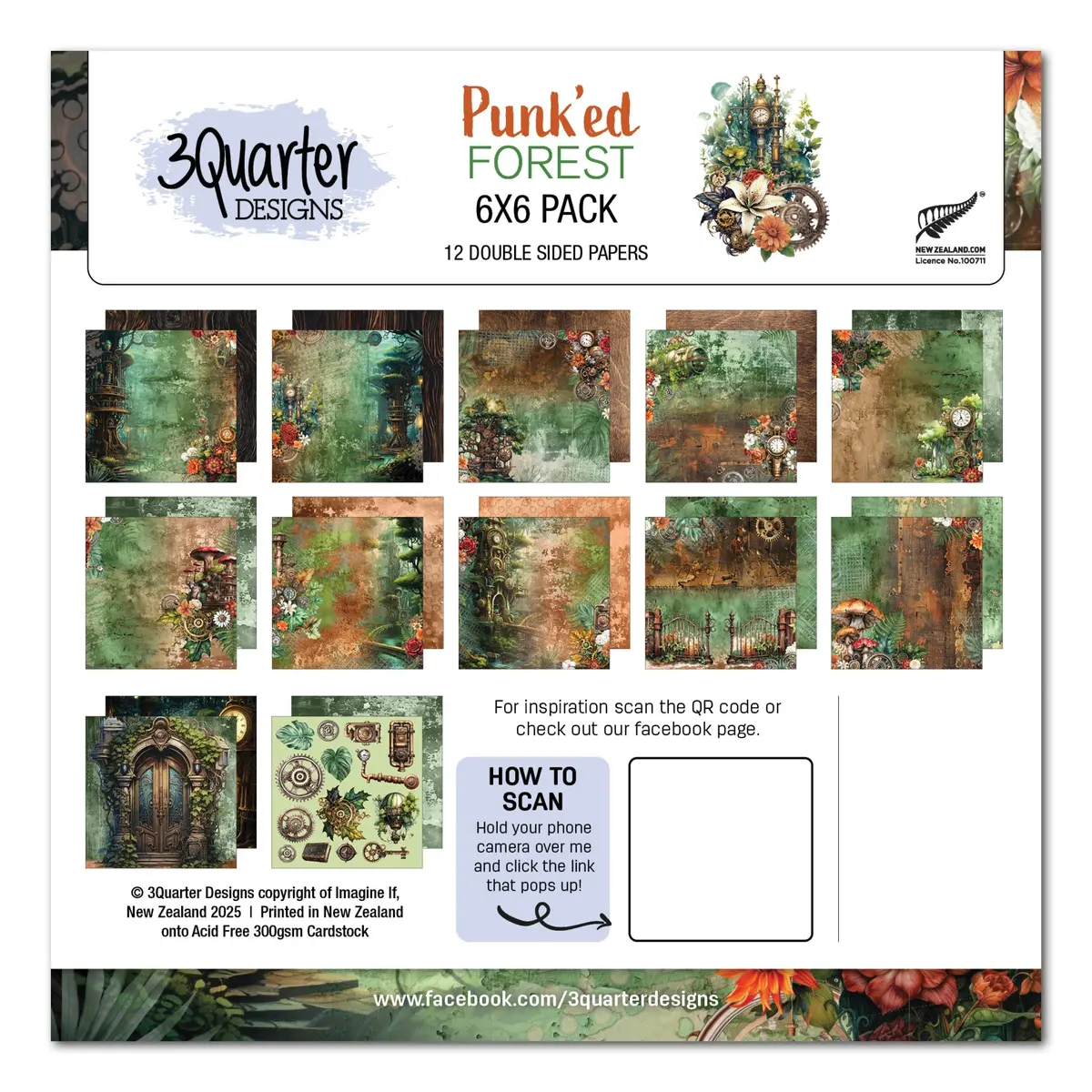 3Quarter Designs Punk'ed Forest 6X6 Paper Pack 1
