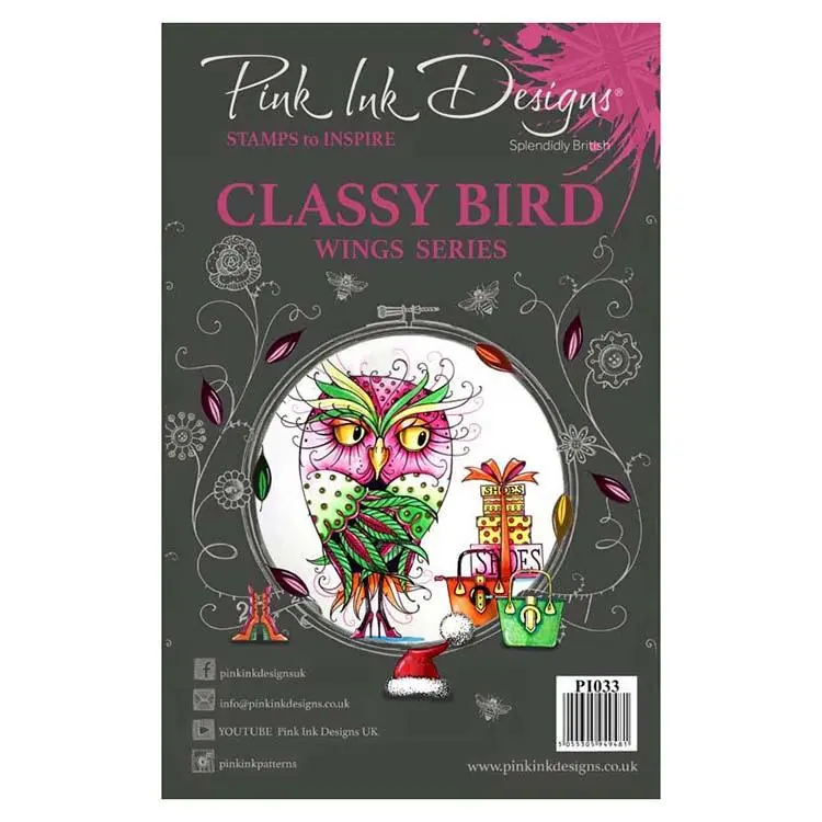 Pink Ink Designs Clear Stamp Classy Bird 1