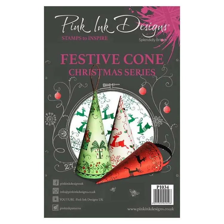 Pink Ink Designs Clear Stamp Festive Cone 1