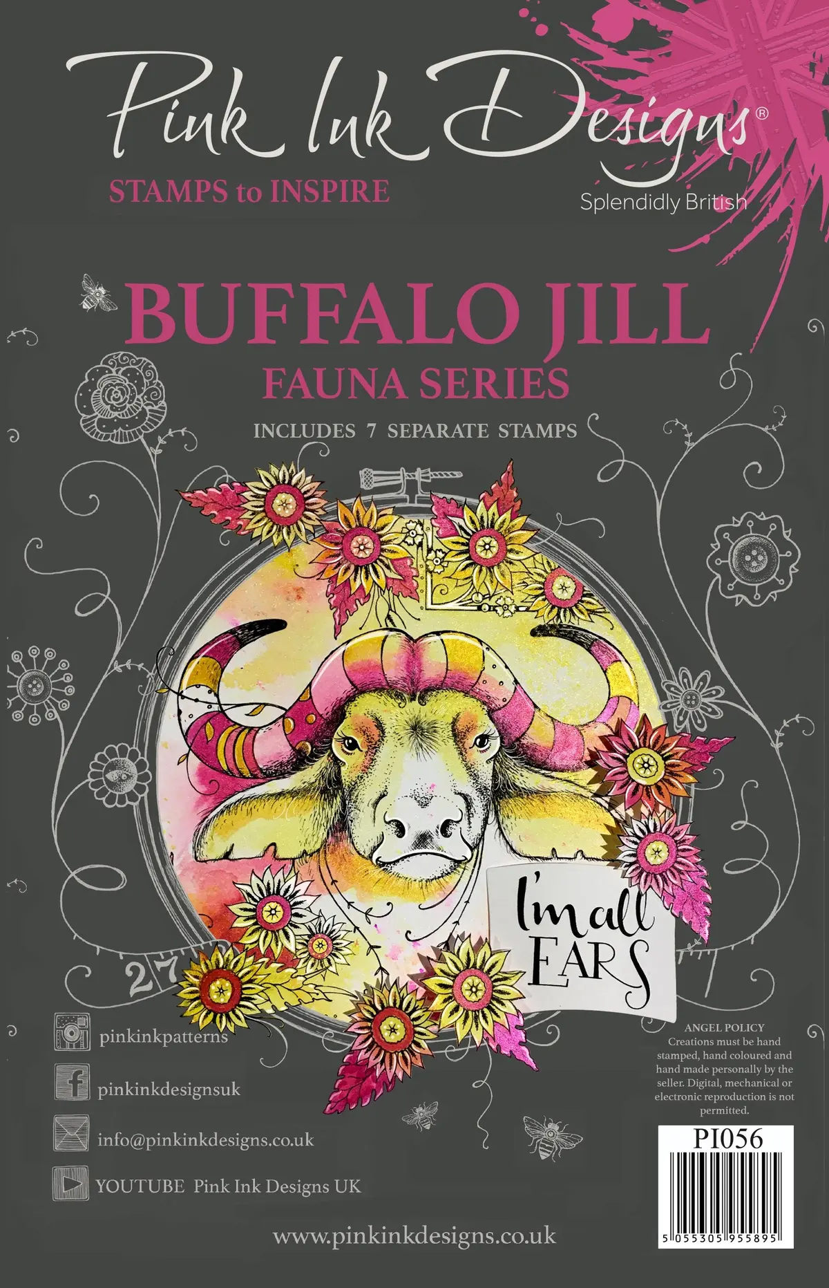Pink Ink Designs Buffalo Jill A5 Clear Stamp 1