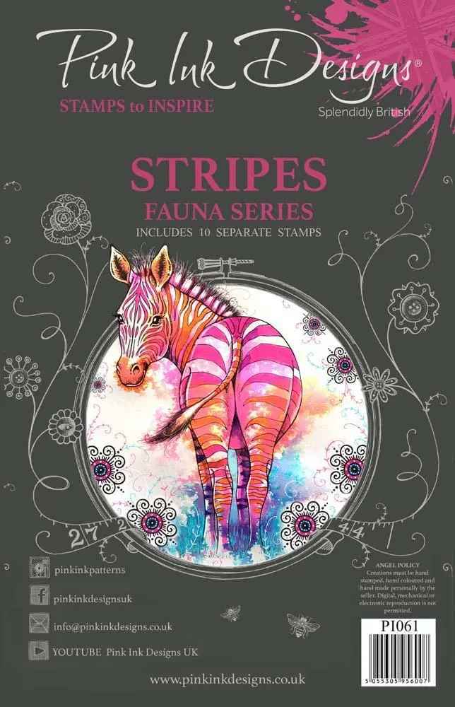 Pink Ink Designs Stripes A5 Clear Stamp 1