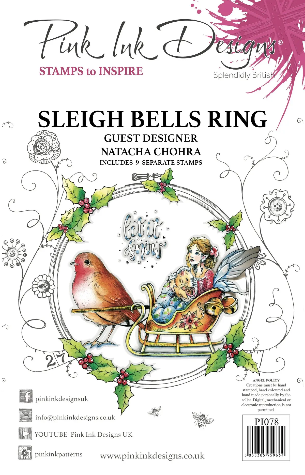 Sleigh Bells Ring A5 Clear Stamp Set 1
