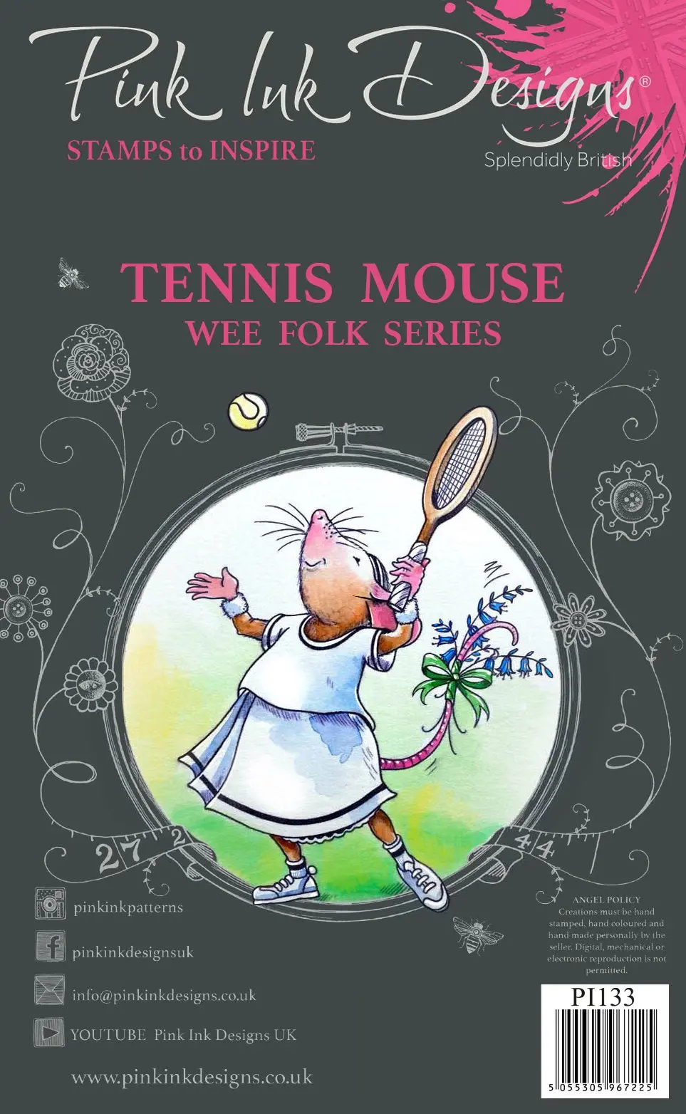 Pink Ink Designs Tennis Mouse A7 Clear Stamp 1