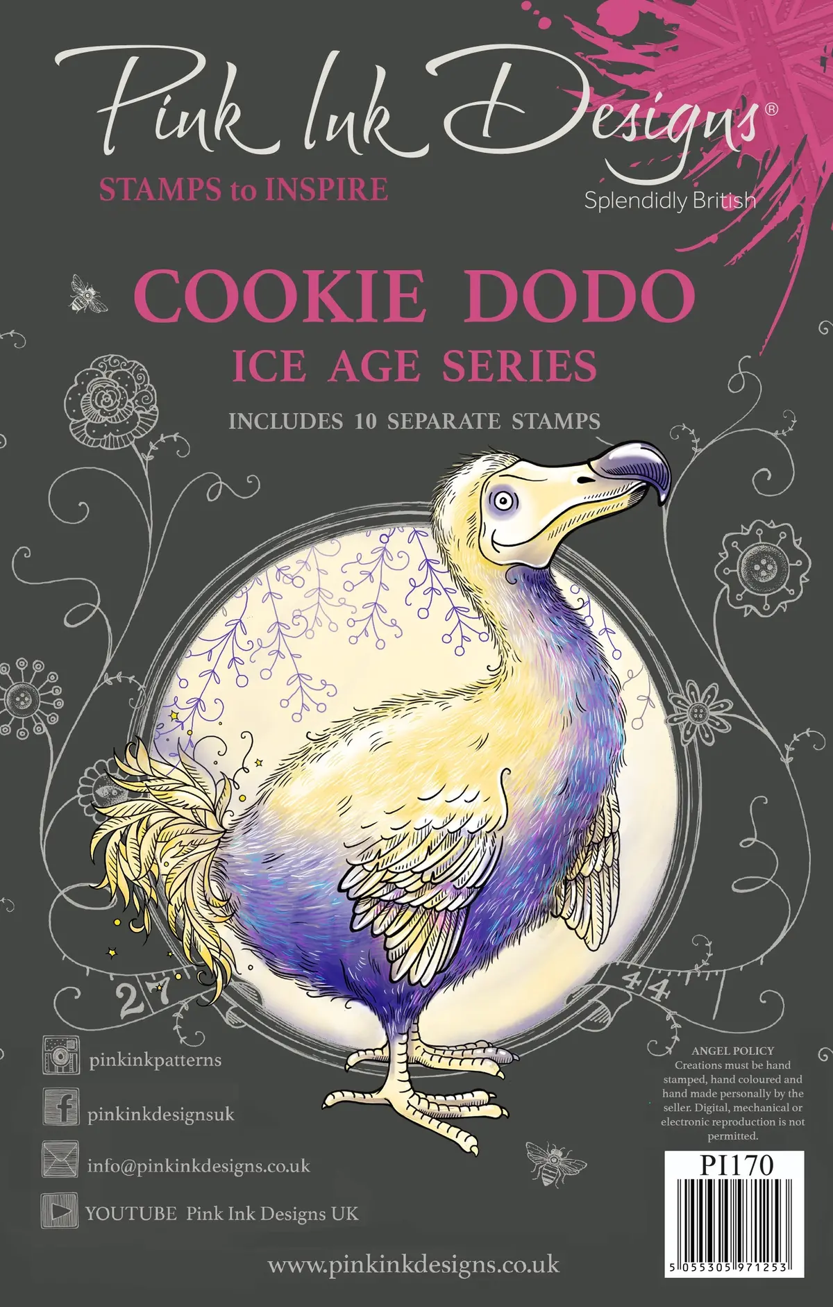 Pink Ink Designs Cookie Dodo 6 In X 8 In Clear Stamp Set 1