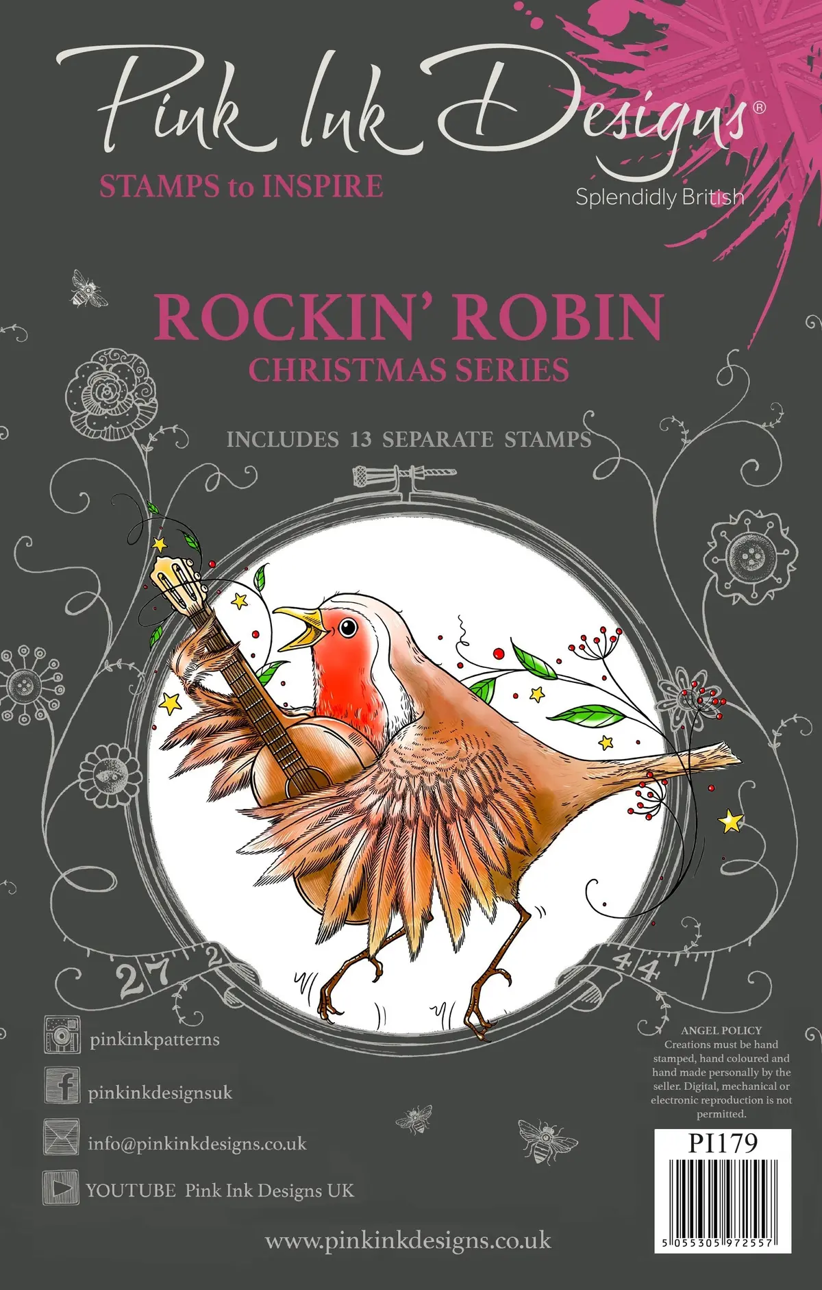 Pink Ink Designs Rockin Robin 6 In X 8 In Clear Stamp Set 1