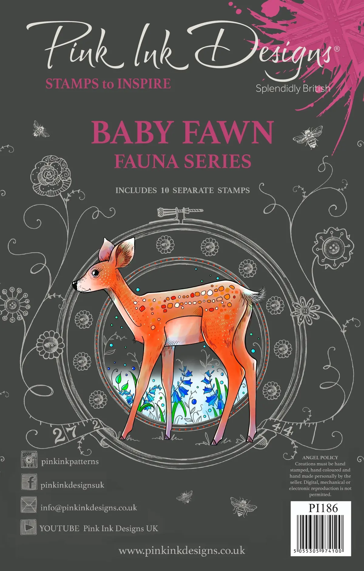 Pink Ink Designs Fawn 6 In X 8 In Clear Stamp Set 1