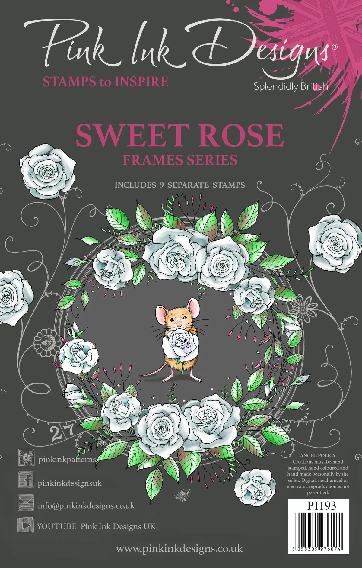 Pink Ink Designs Sweet Rose 6 In X 8 In Clear Stamp Set 1