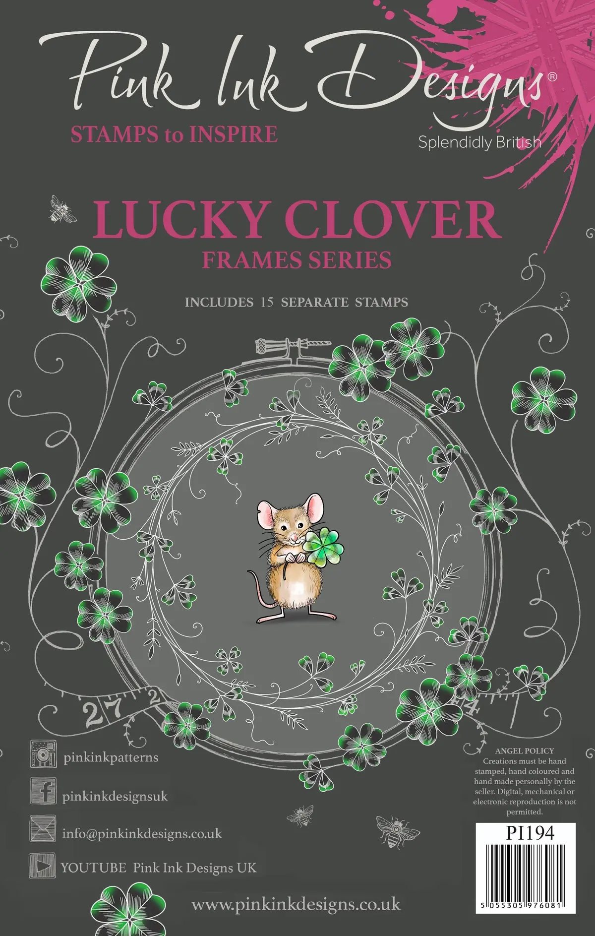 Pink Ink Designs Lucky Clover 6 In X 8 In Clear Stamp Set 1