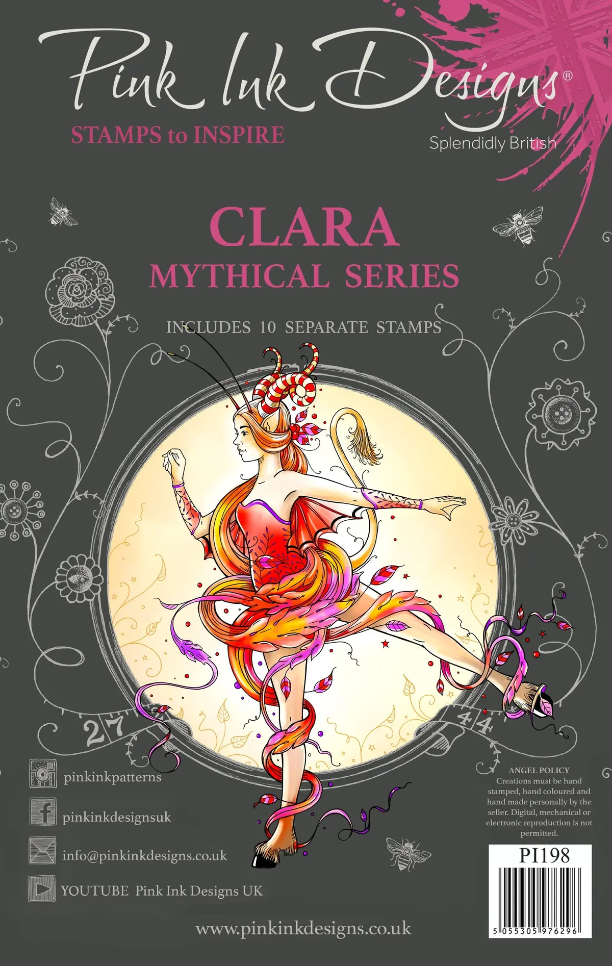 Pink Ink Designs Clara 6 In X 8 In Clear Stamp Set 1