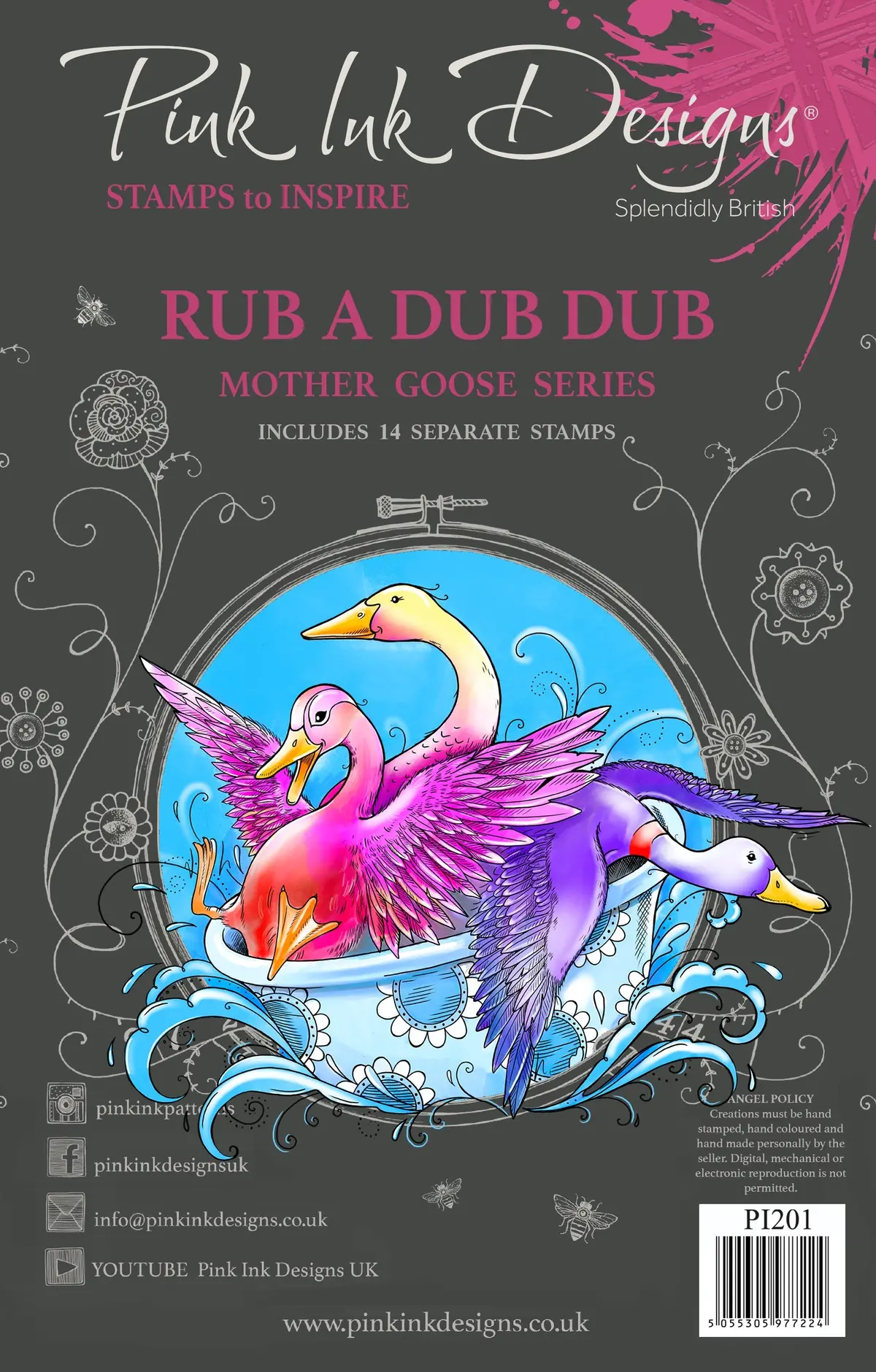 Pink Ink Designs Rub A Dub Dub 6 In X 8 In Clear Stamp Set 1
