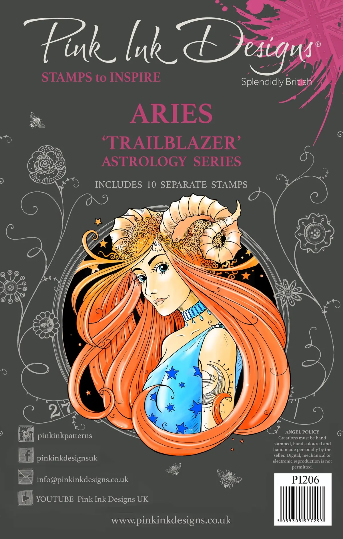 Pink Ink Designs Aries Trailblazer 6 In X 8 In Clear Stamp Set 1