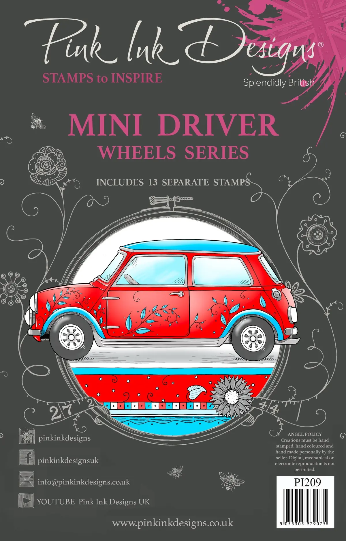 Pink Ink Designs Mini Driver 6 In X 8 In Clear Stamp Set 1