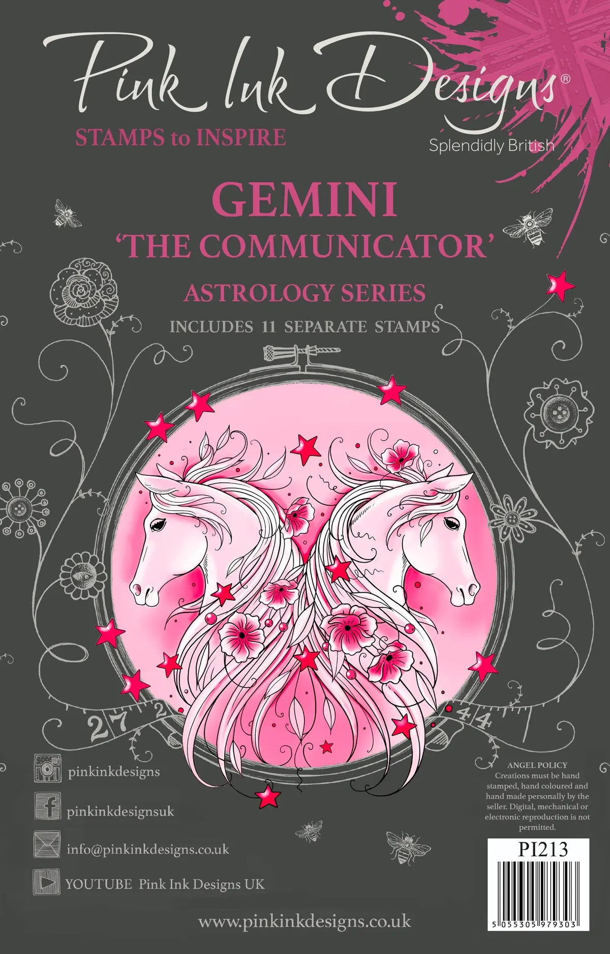 Pink Ink Designs Gemini 6 In X 8 In Clear Stamp Set 1