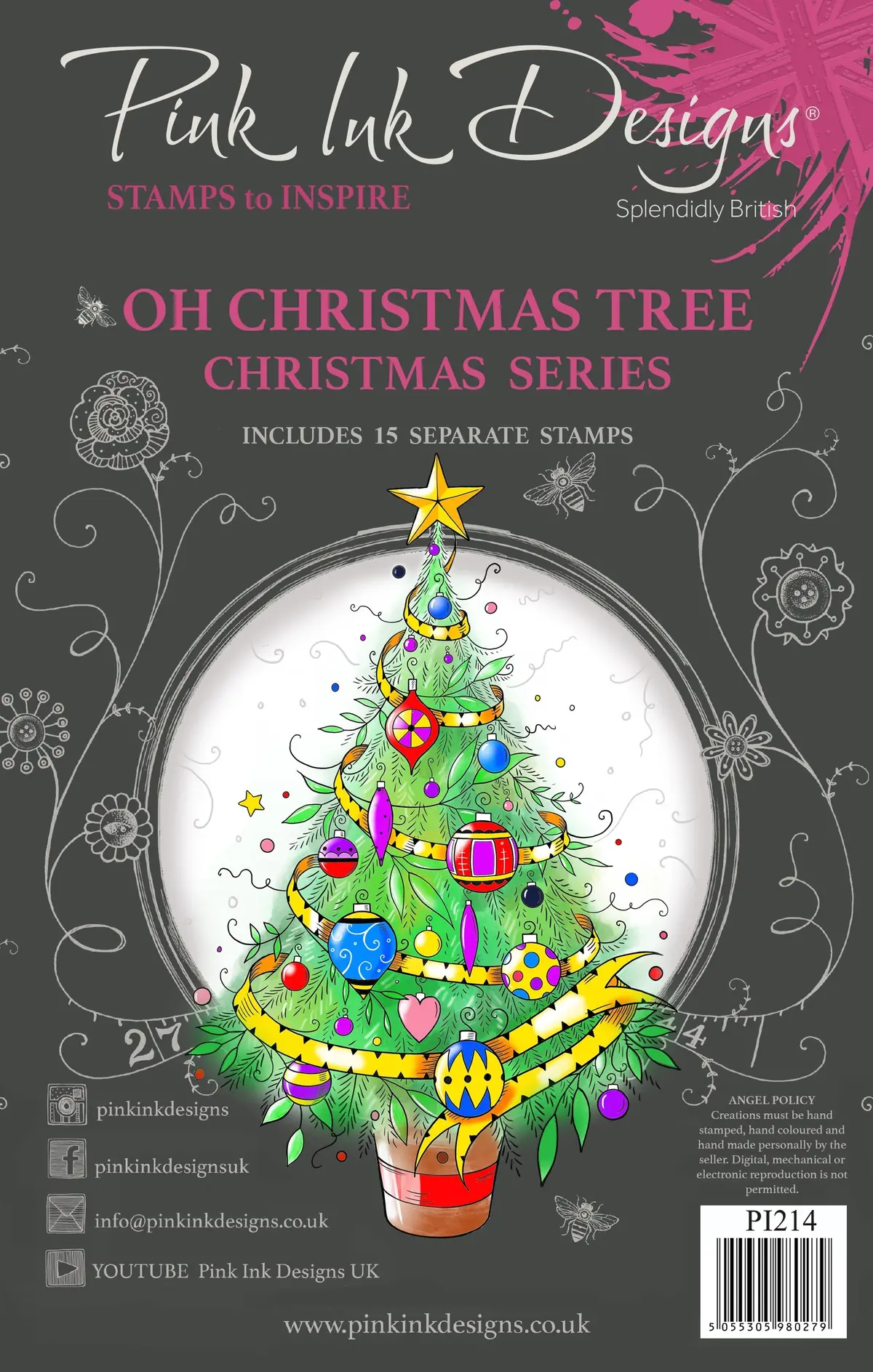 Pink Ink Designs Oh Christmas Tree 6 In X 8 In Clear Stamp Set 1