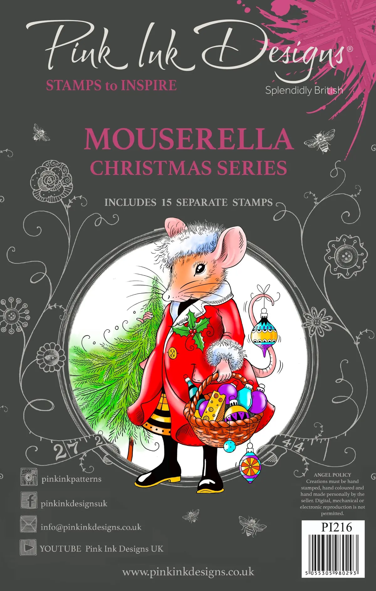 Pink Ink Designs Mouserella 6 In X 8 In Clear Stamp Set 1