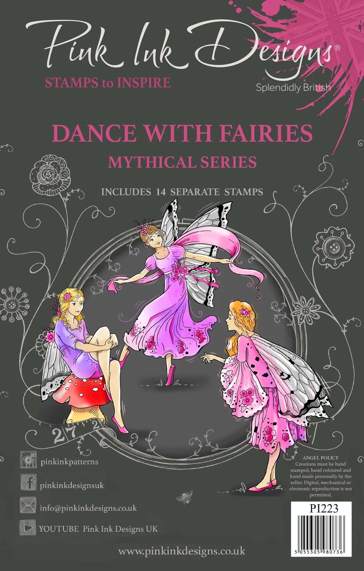 Pink Ink Designs Dance With Fairies 6 In X 8 In Clear Stamp Set 1