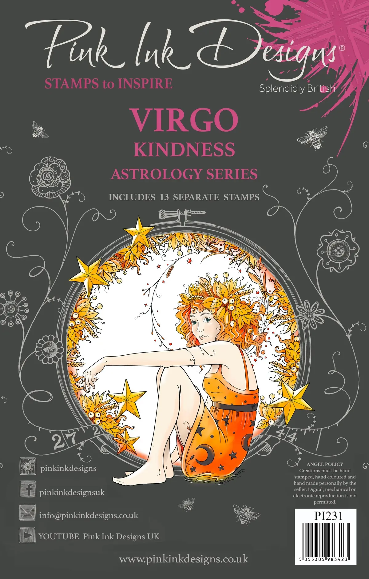 Pink Ink Designs Virgo 6 In X 8 In Clear Stamp Set 1