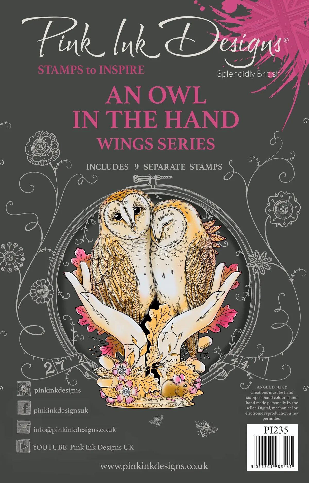 Pink Ink Designs An Owl In The Hand 6 In X 8 In Clear Stamp Set 1
