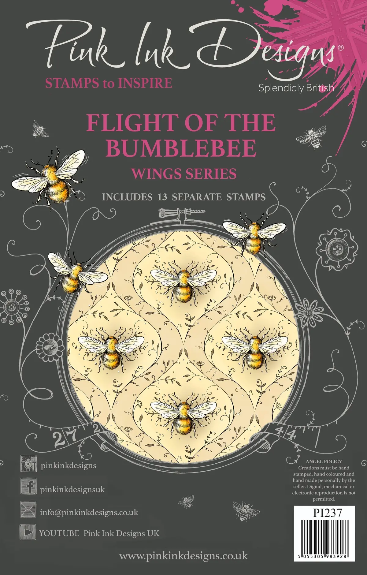 Pink Ink Designs The Flight Of The Bumblebee 6 In X 8 In Clear Stamp Set 1