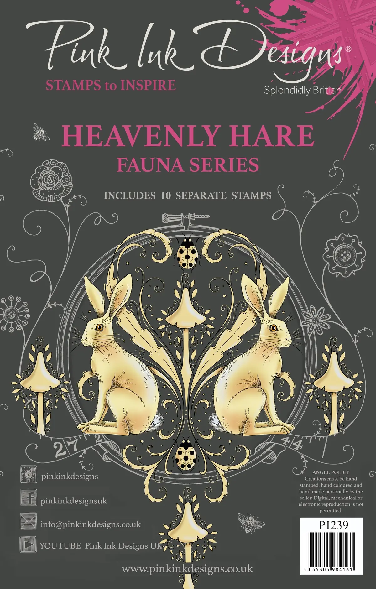 Pink Ink Designs Heavenly Hare 6 In X 8 In Clear Stamp Set 1
