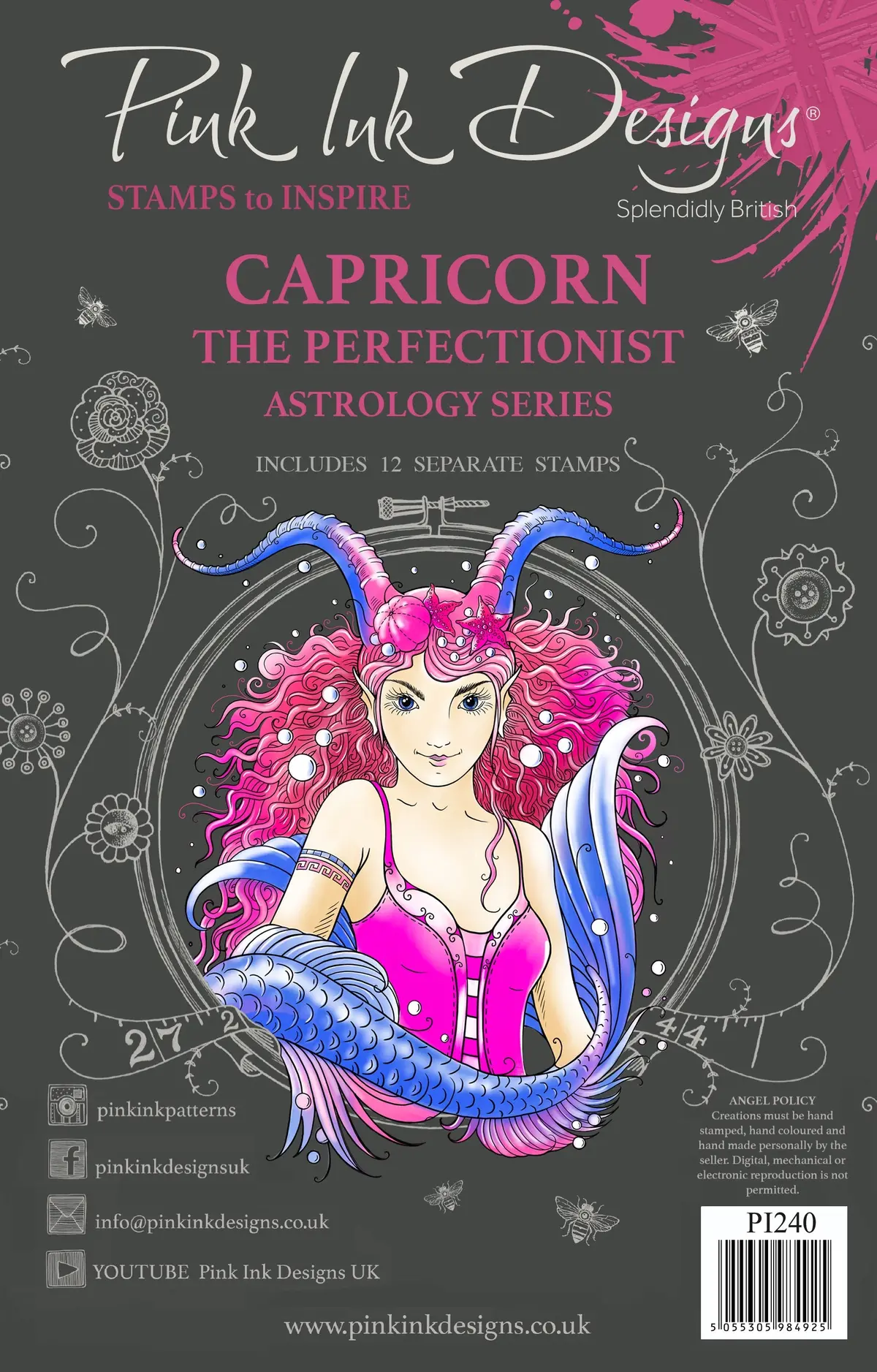 Pink Ink Designs Capricorn 6 In X 8 In Clear Stamp Set 1