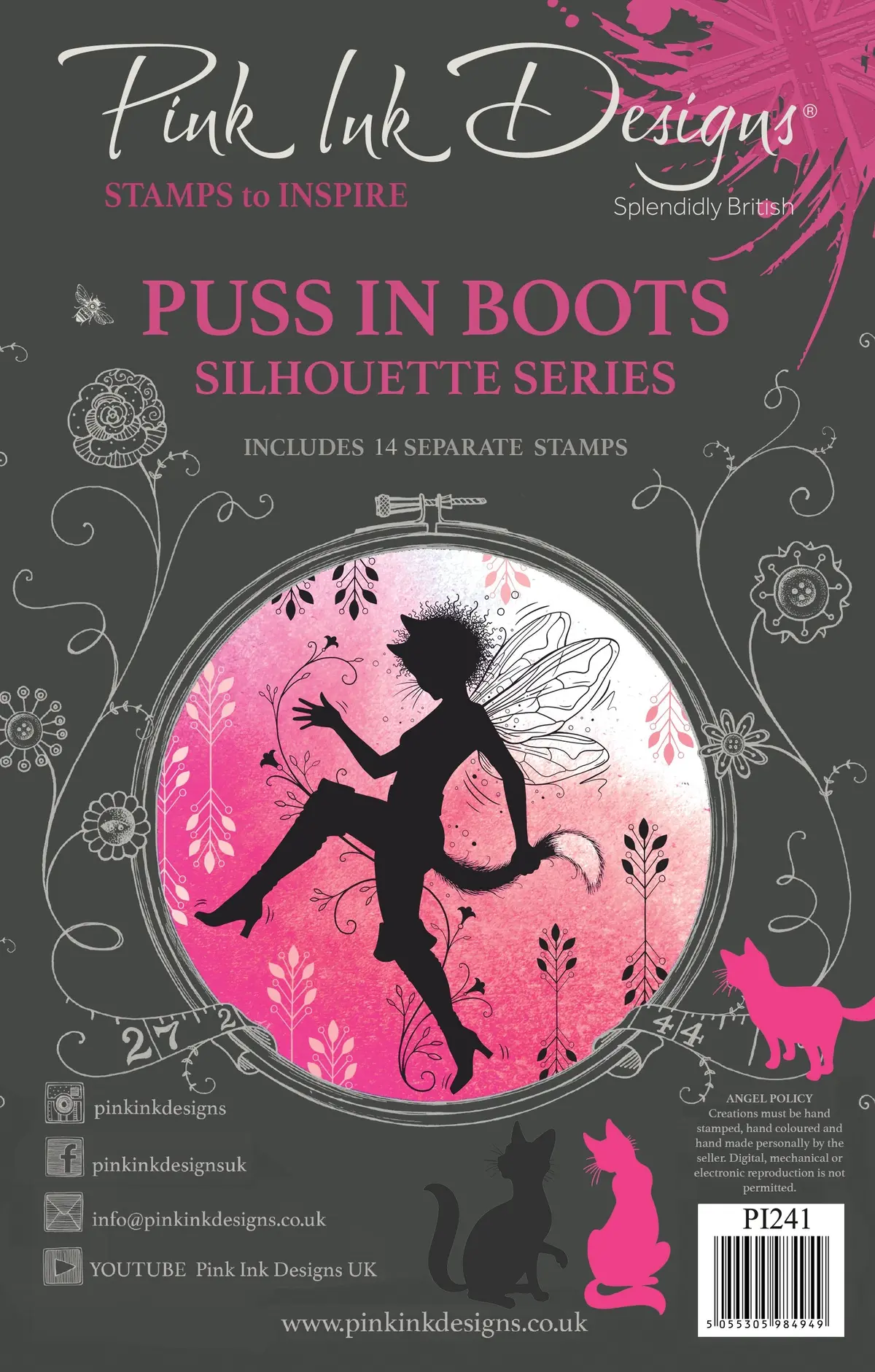 Pink Ink Designs Puss In Boots 6 In X 8 In Clear Stamp Set 1