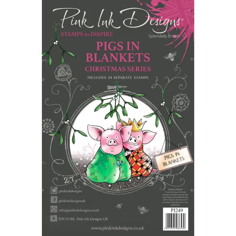 Pink Ink Designs Pigs In Blankets 6 In X 8 In Clear Stamp Set 1