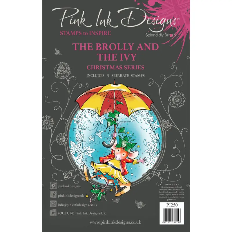 Pink Ink Designs The Brolly & The Ivy 6 In X 8 In Clear Stamp Set 1