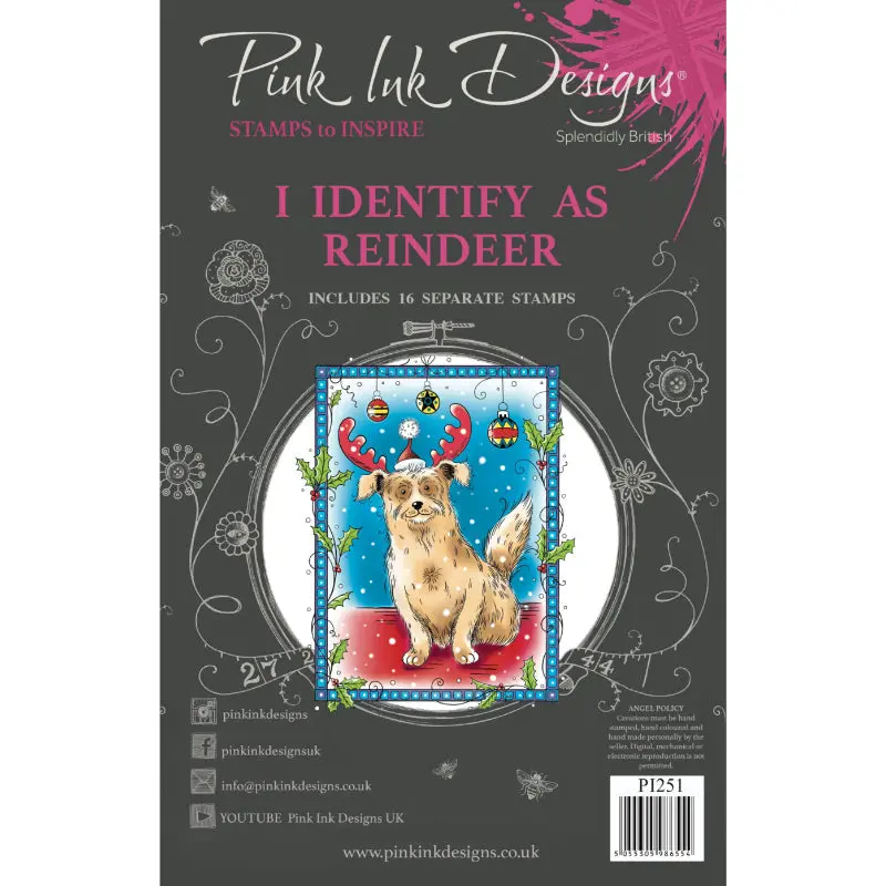 Pink Ink Designs I Identify As Reindeer 6 In X 8 In Clear Stamp Set 1