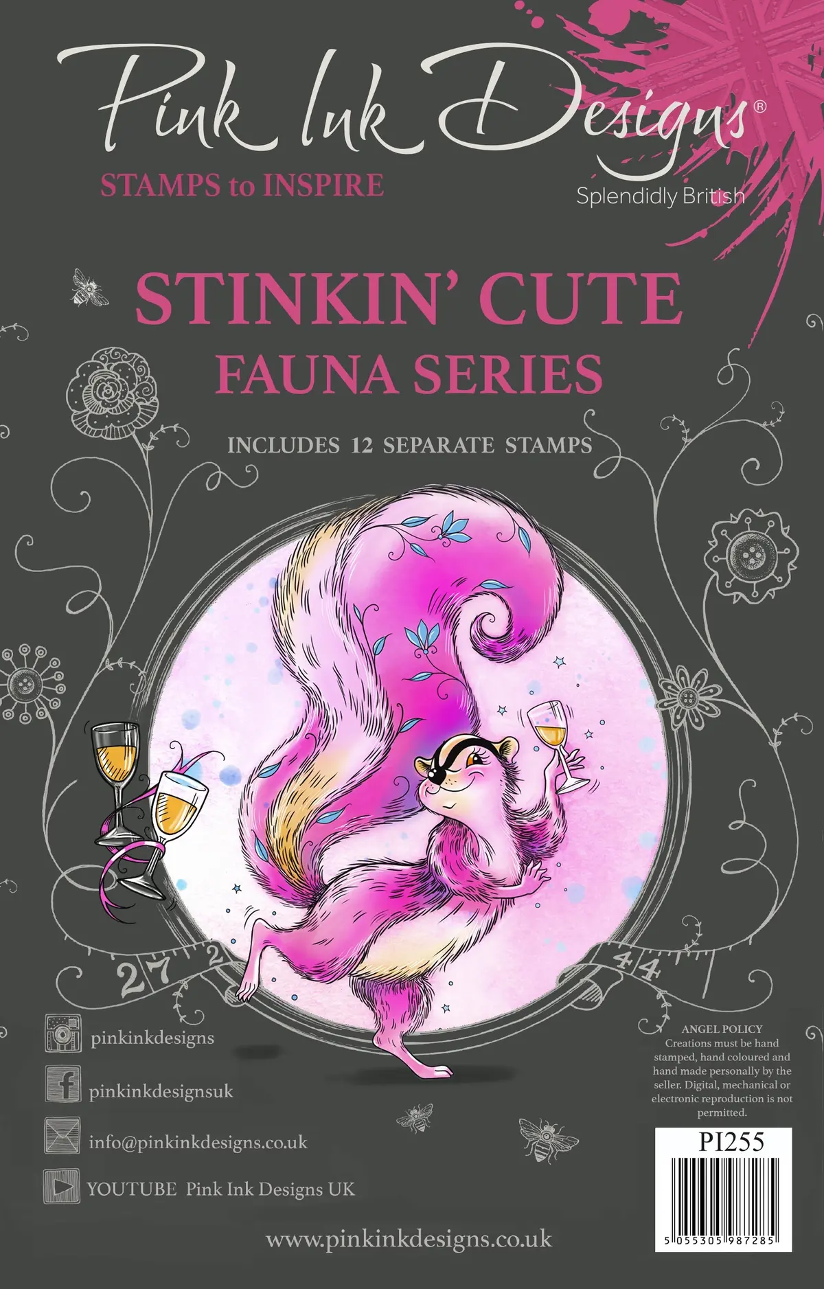 Pink Ink Designs Stinkin' Cute 6 In X 8 In Clear Stamp Set 1