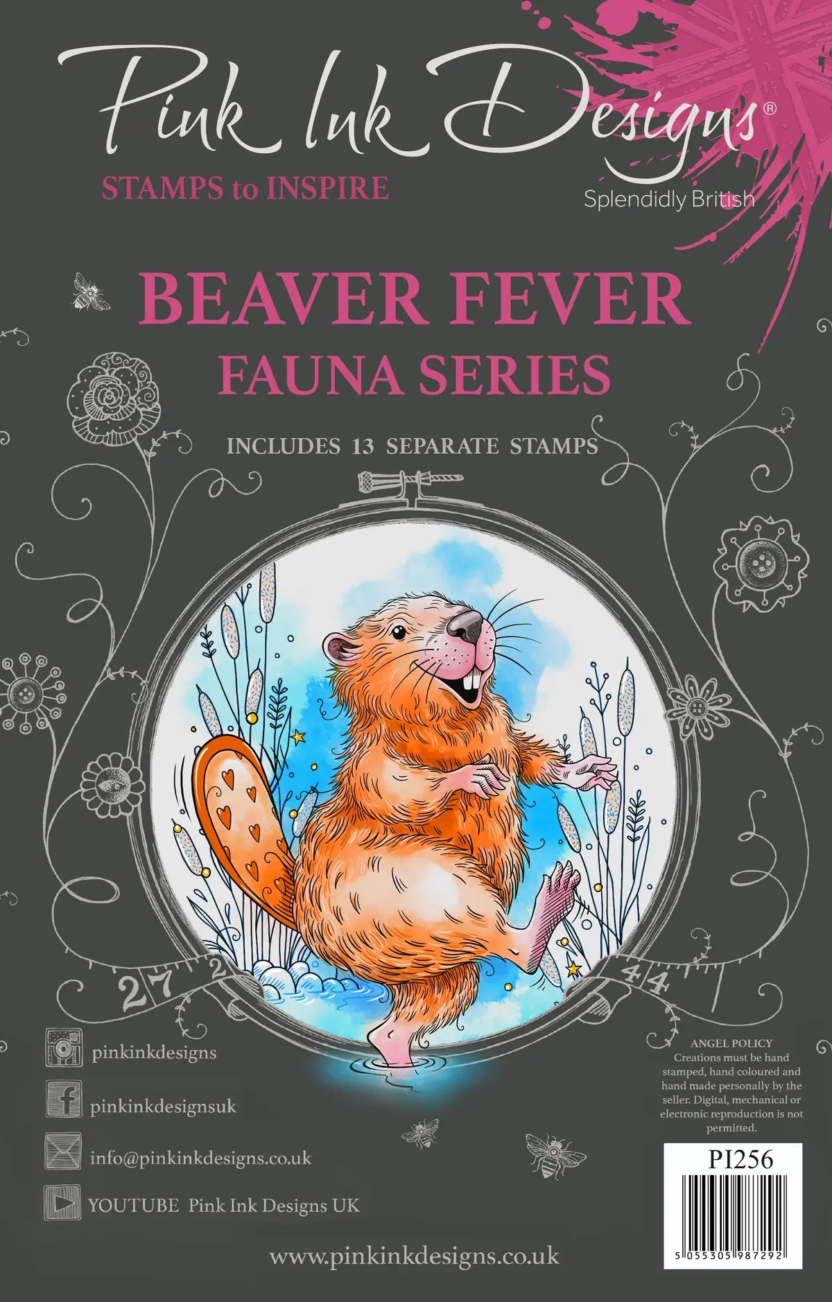 Pink Ink Designs Beaver Fever 6 In X 8 In Clear Stamp Set 1