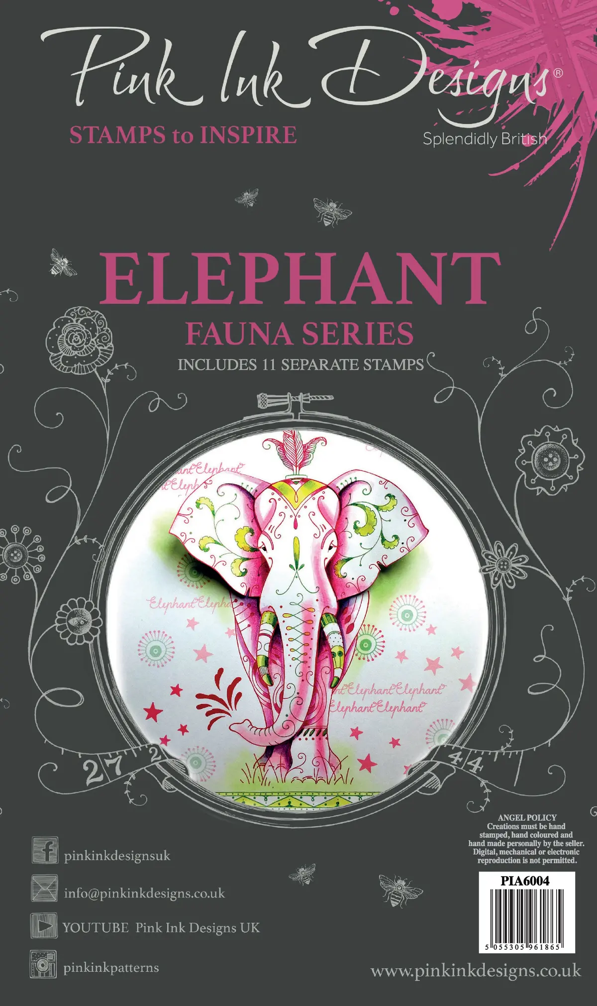 Pink Ink Designs Elephant A6 Clear Stamp Set 1