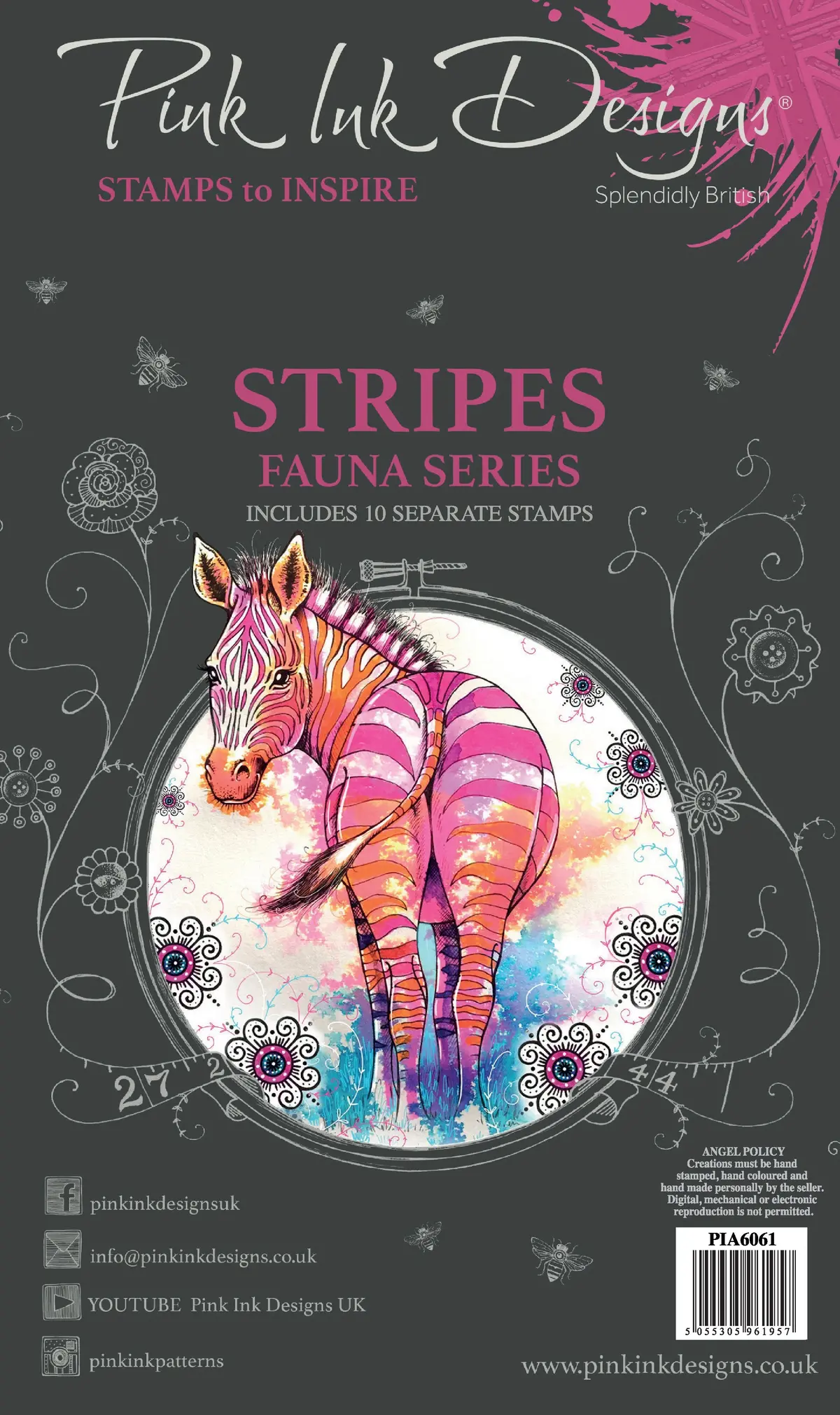 Pink Ink Designs Stripes A6 Clear Stamp Set 1
