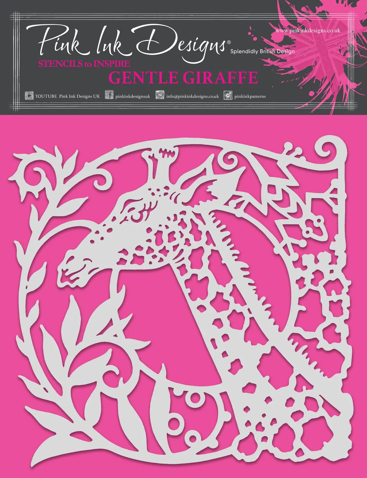 Pink Ink Designs Gentle Giraffe 8 In X 8 In Stencil 1