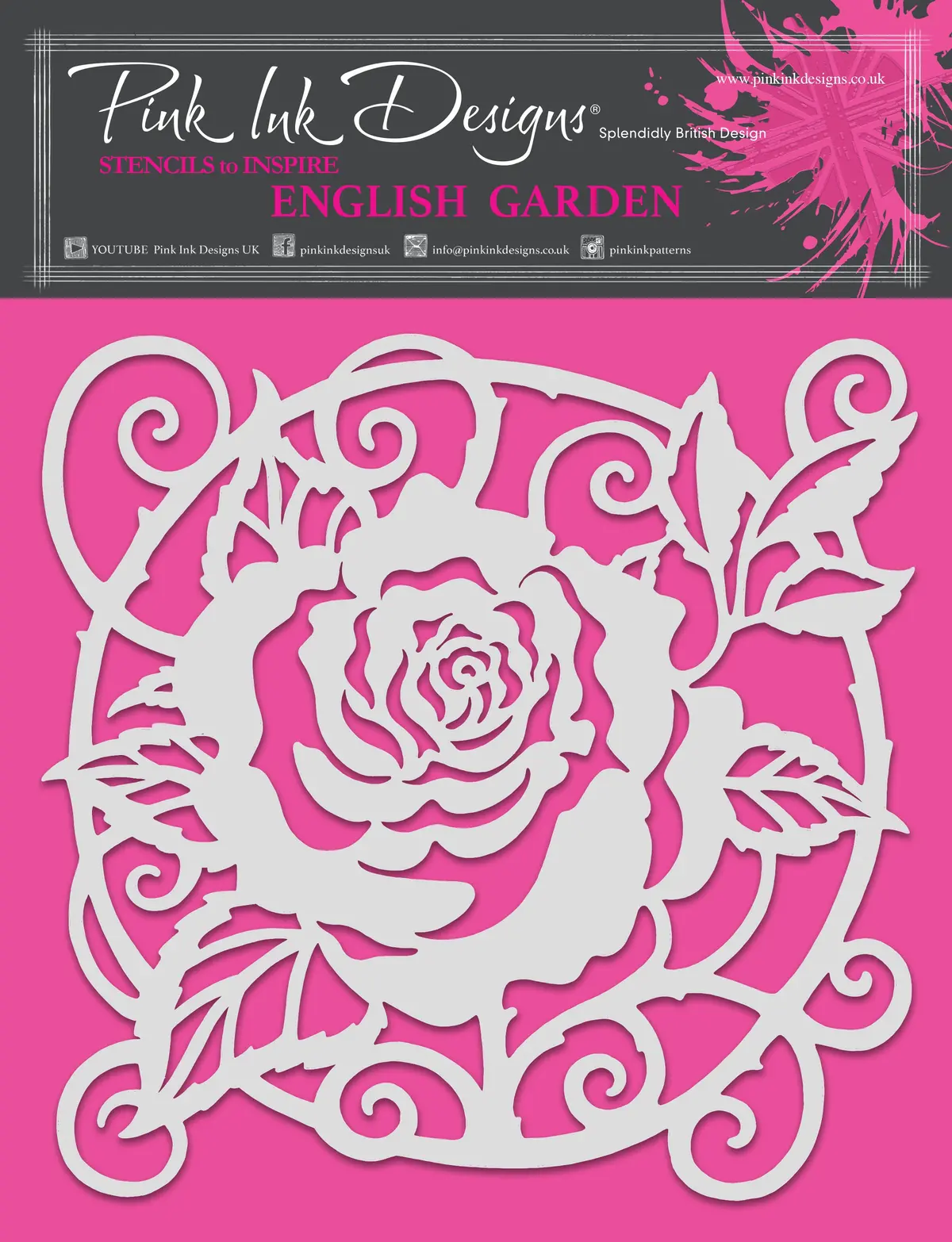 Pink Ink Designs English Garden 8 In X 8 In Stencil 1