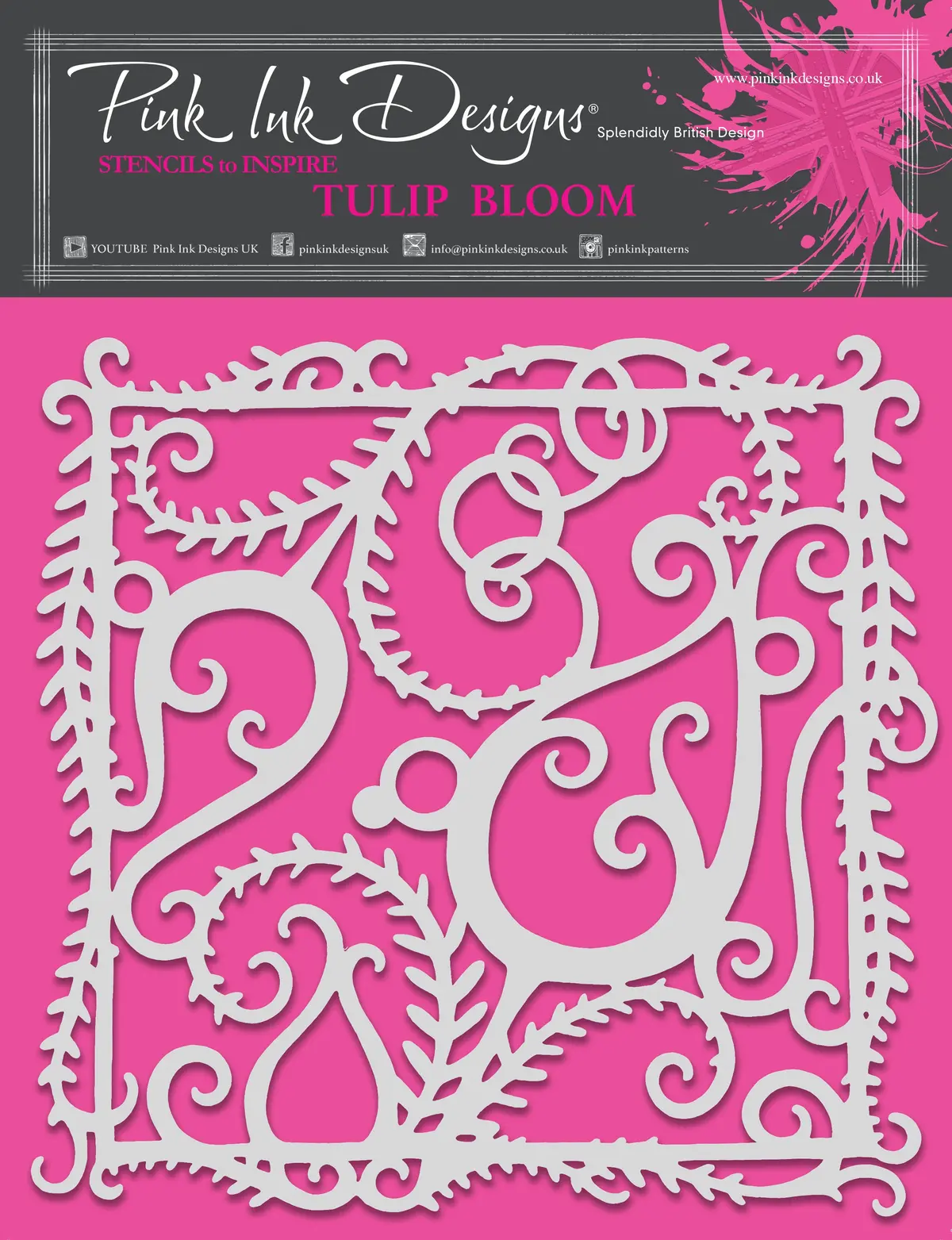 Pink Ink Designs Tulip Bloom 8 In X 8 In Stencil 1