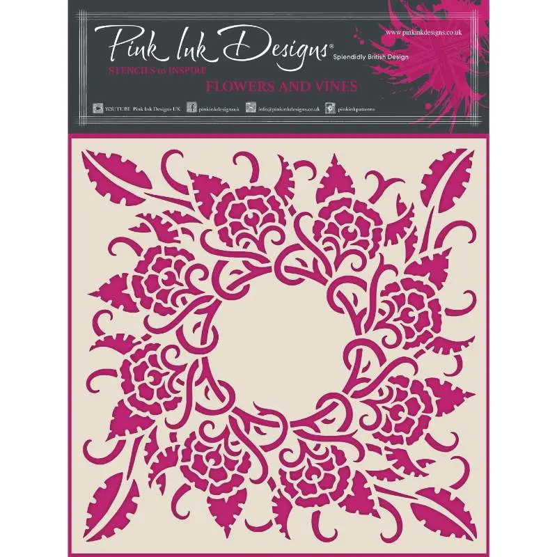 Pink Ink Designs Flowers & Vines 7 In X 7 In Stencil 1