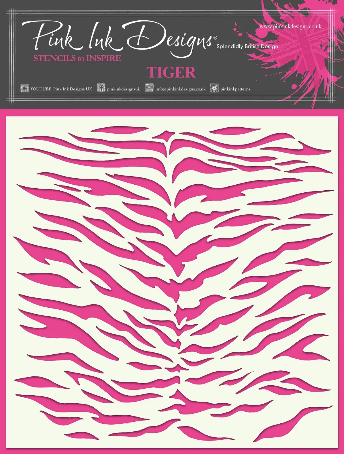 Pink Ink Designs Tiger 7 In X 7 In Stencil 1