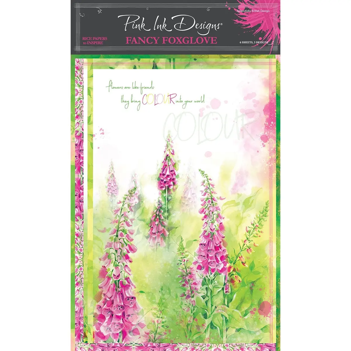 Fancy Foxglove A4 Rice Paper 1