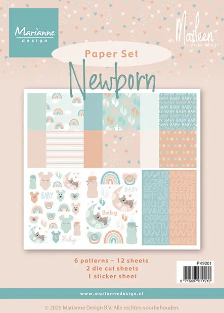 Marianne Design A5 Paper Set - Newborn By Marleen 1