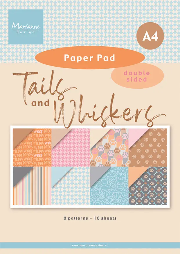 Marianne Design A4 Paper Pad - Tails & Whiskers 1