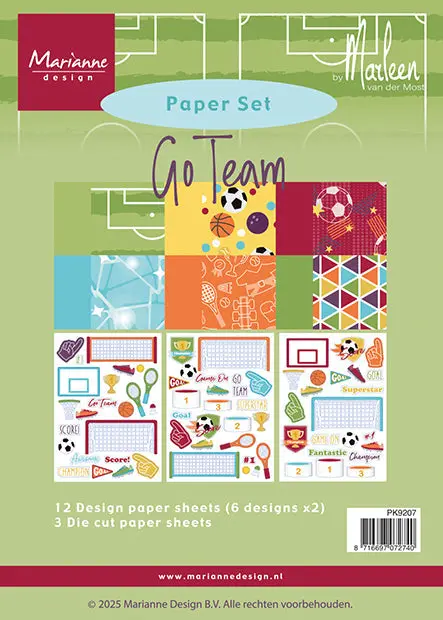 Marianne Design A5 Paper Set - Go Team By Marleen 1