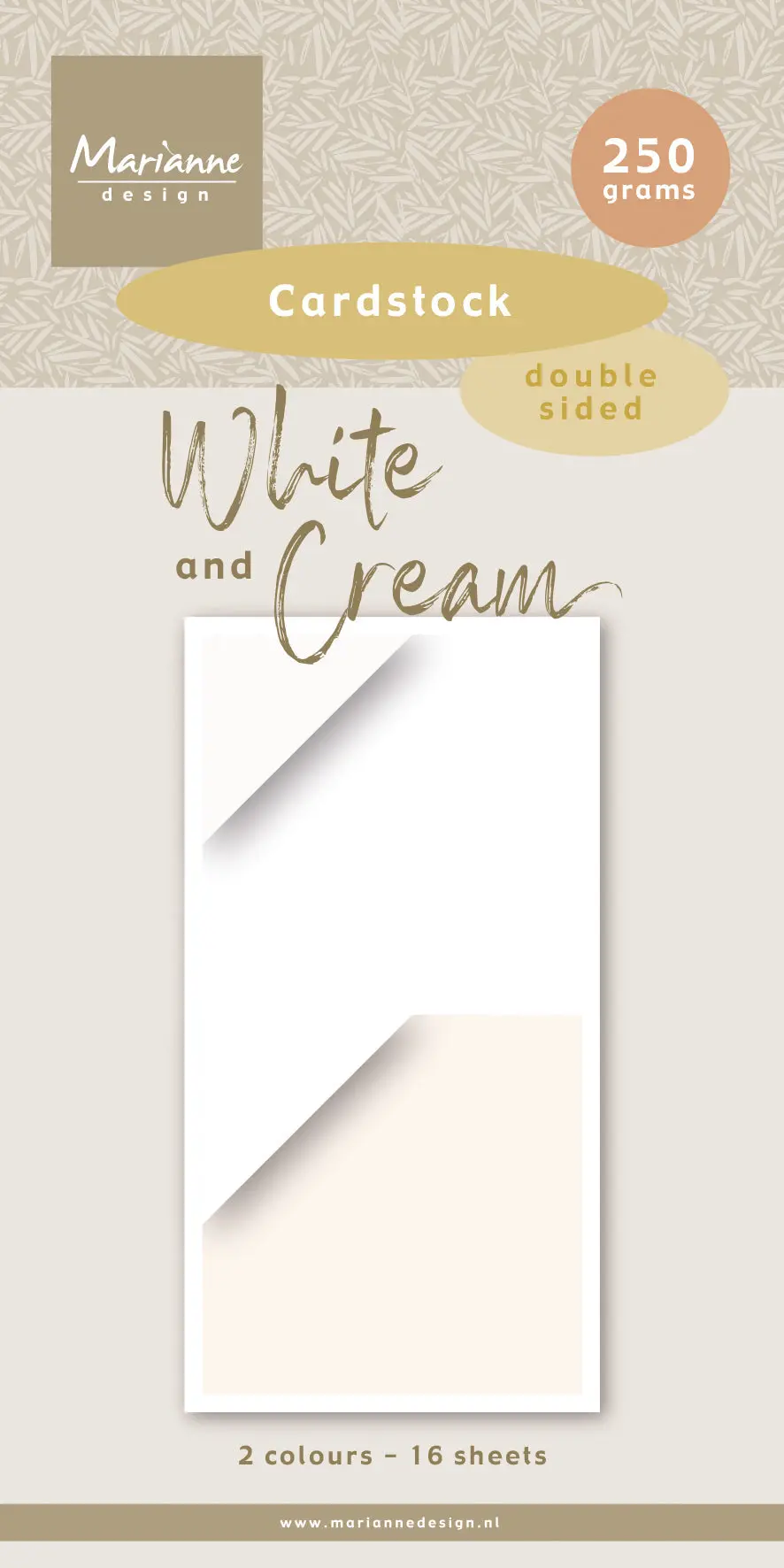 Marianne Design 6X12 Cardstock - White & Cream 1