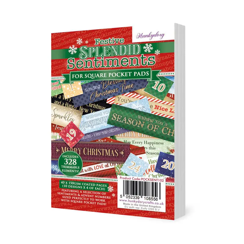 Festive Splendid Sentiments For Square Pocket Pad 1